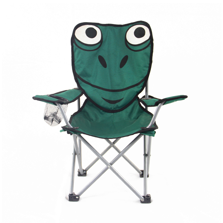 Chaise d'extérieur Cartoon Child Squad Beach Chair, cadre en métal facile à ouvrir et avec porte-gobelet chaise pliante pour enfant