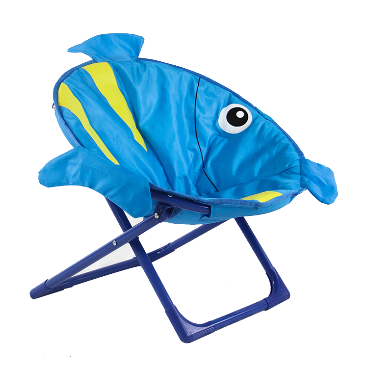 Chaise pliante extérieure douce de lune de modèle mignon de poissons pour des enfants