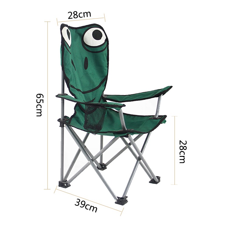 Chaise d'extérieur Cartoon Child Squad Beach Chair, cadre en métal facile à ouvrir et avec porte-gobelet chaise pliante pour enfant